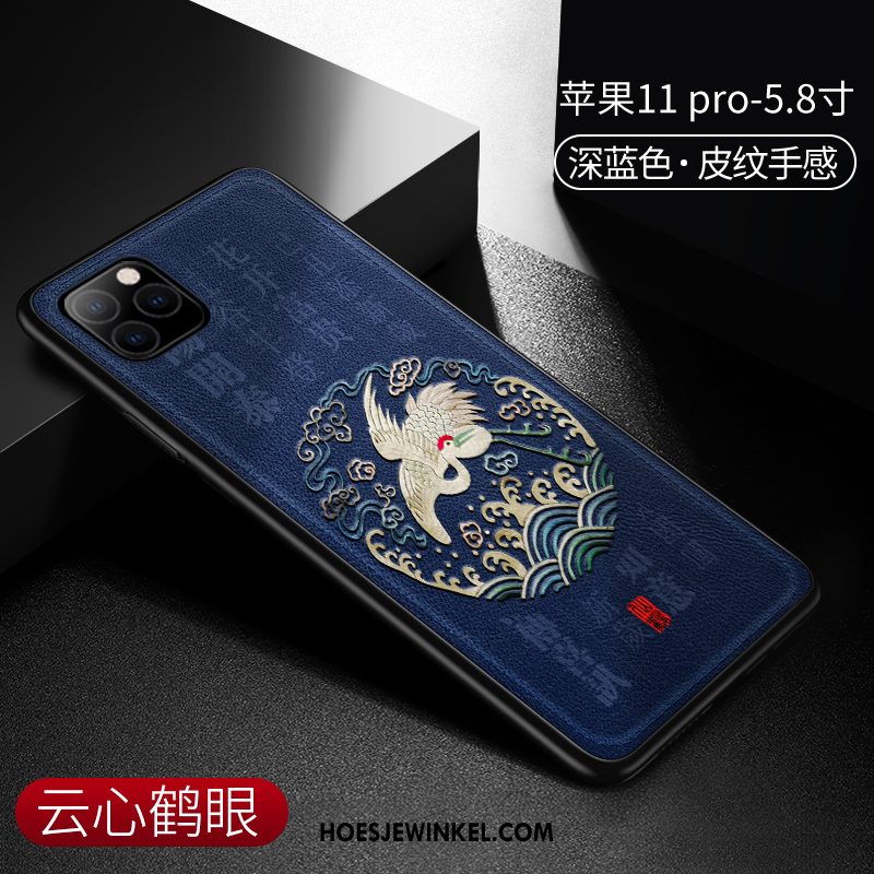 iPhone 11 Pro Hoesje All Inclusive Leer Scheppend, iPhone 11 Pro Hoesje Lichte En Dun Chinese Stijl