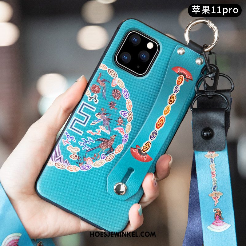 iPhone 11 Pro Hoesje Chinese Stijl All Inclusive Anti-fall, iPhone 11 Pro Hoesje Trend Blauw