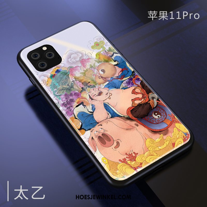 iPhone 11 Pro Hoesje Glas Chinese Stijl Nieuw, iPhone 11 Pro Hoesje Bescherming Siliconen