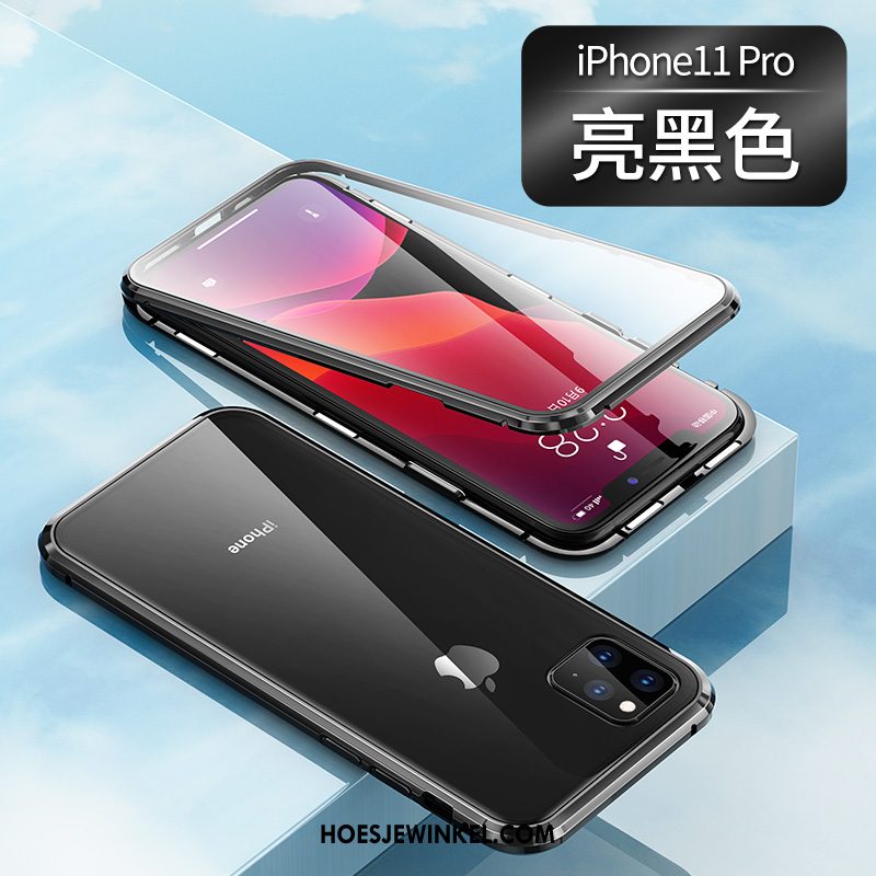 iPhone 11 Pro Hoesje Glas Doorzichtig Magnetisch, iPhone 11 Pro Hoesje Omkeerbaar Dun