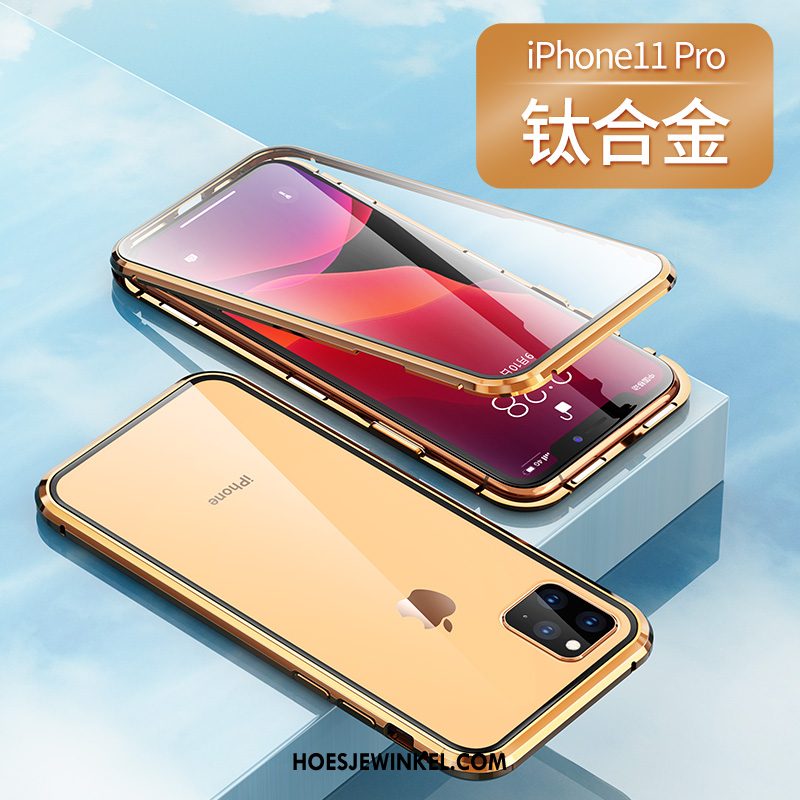 iPhone 11 Pro Hoesje Glas Doorzichtig Magnetisch, iPhone 11 Pro Hoesje Omkeerbaar Dun