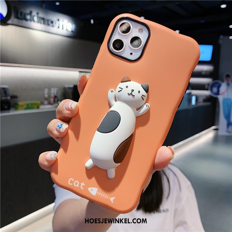 iPhone 11 Pro Hoesje Kat Spotprent All Inclusive, iPhone 11 Pro Hoesje Wit Siliconen