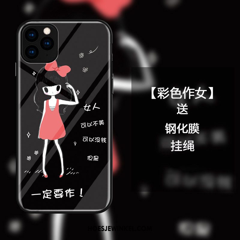 iPhone 11 Pro Hoesje Spotprent Anti-fall Hoes, iPhone 11 Pro Hoesje Glas Mobiele Telefoon