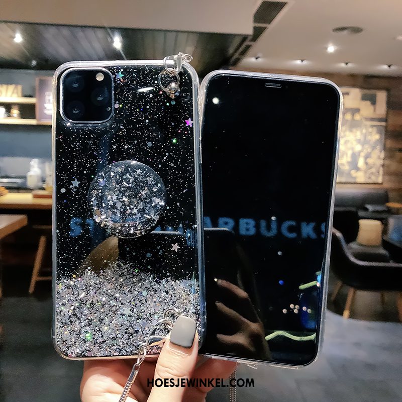 iPhone 11 Pro Max Hoesje Anti-fall Zwart Zacht, iPhone 11 Pro Max Hoesje Siliconen Trendy Merk