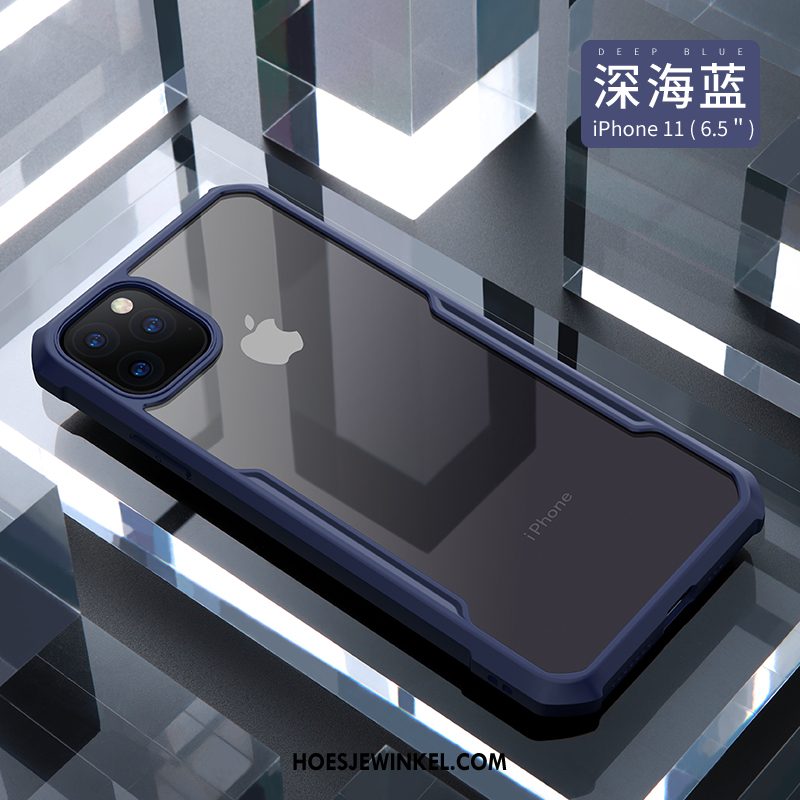 iPhone 11 Pro Max Hoesje Doorzichtig High End Siliconen, iPhone 11 Pro Max Hoesje Glas Mobiele Telefoon