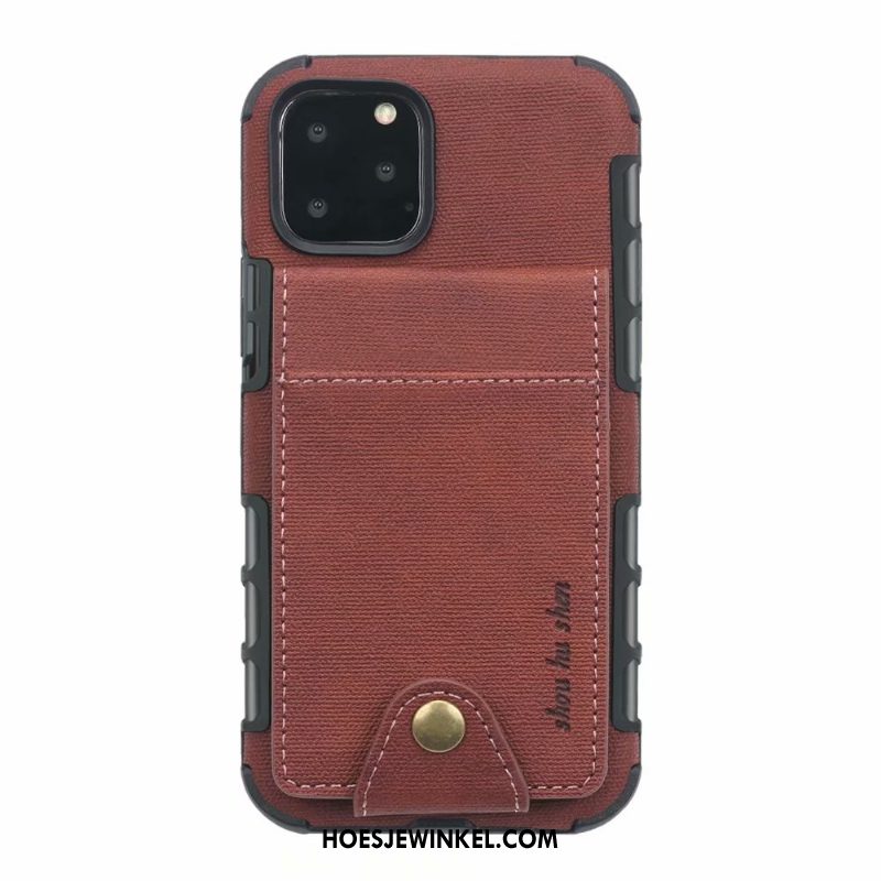 iPhone 11 Pro Max Hoesje Kaart Tas Rood Mobiele Telefoon, iPhone 11 Pro Max Hoesje Leren Etui Portemonnee