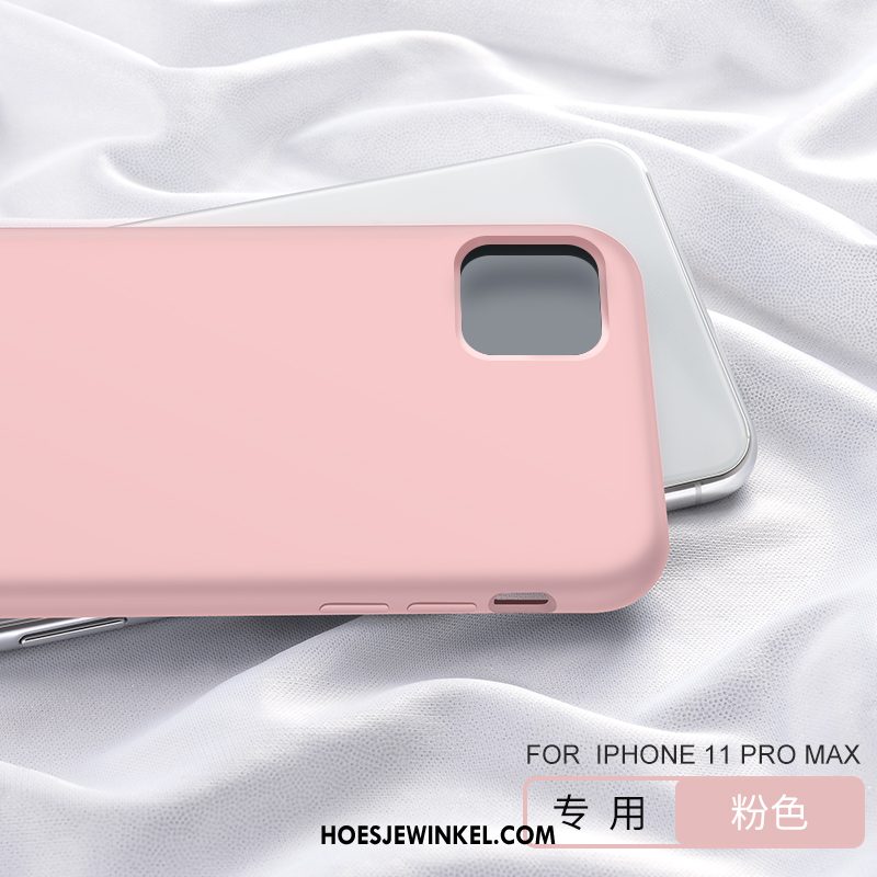 iPhone 11 Pro Max Hoesje Roze Doorzichtig Zacht, iPhone 11 Pro Max Hoesje Eenvoudige Anti-fall