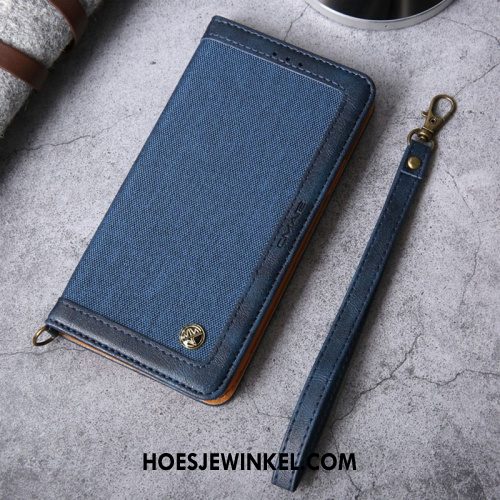 iPhone 12 Hoesje Patroon Bedrijf Folio, iPhone 12 Hoesje Bescherming Leren Etui Braun