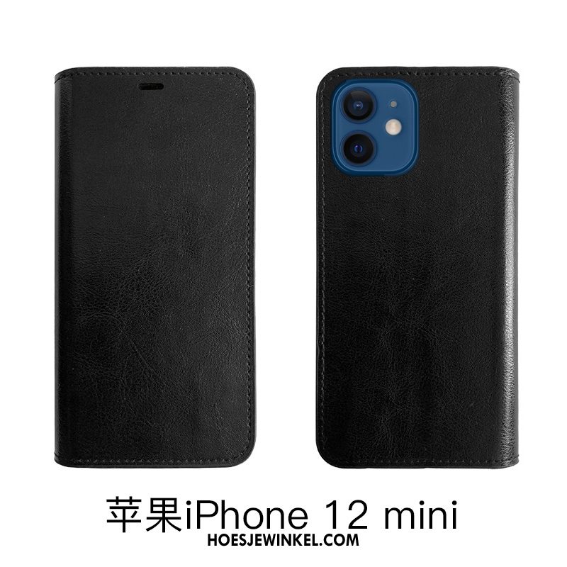 iPhone 12 Mini Hoesje Bescherming Koe Folio, iPhone 12 Mini Hoesje Zwart Hoes