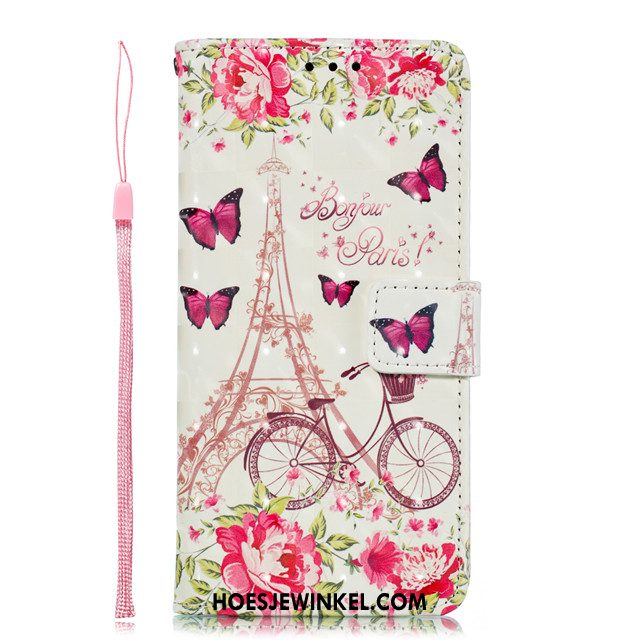 iPhone 12 Mini Hoesje Clamshell Leren Etui Siliconen, iPhone 12 Mini Hoesje Bescherming Roze