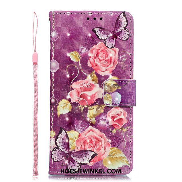 iPhone 12 Mini Hoesje Clamshell Leren Etui Siliconen, iPhone 12 Mini Hoesje Bescherming Roze