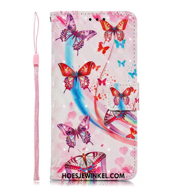 iPhone 12 Mini Hoesje Clamshell Leren Etui Siliconen, iPhone 12 Mini Hoesje Bescherming Roze