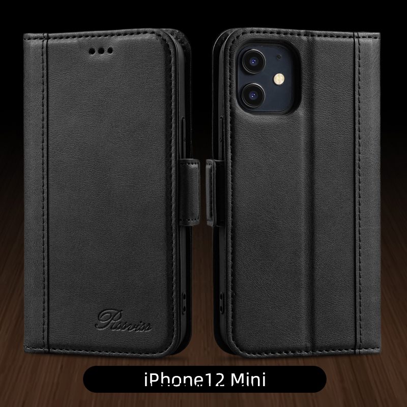 iPhone 12 Mini Hoesje Mobiele Telefoon Anti-fall Folio, iPhone 12 Mini Hoesje Bedrijf Leren Etui