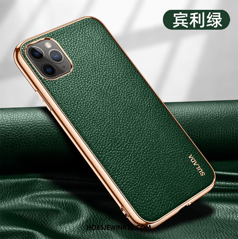 iPhone 12 Pro Max Hoesje High End Groen Luxe, iPhone 12 Pro Max Hoesje Leer Mobiele Telefoon