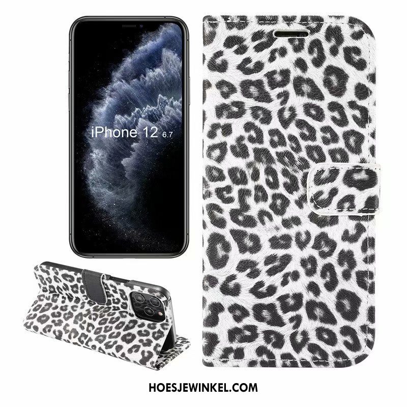 iPhone 12 Pro Max Hoesje Klittenband Wind Geel, iPhone 12 Pro Max Hoesje Folio Luipaard