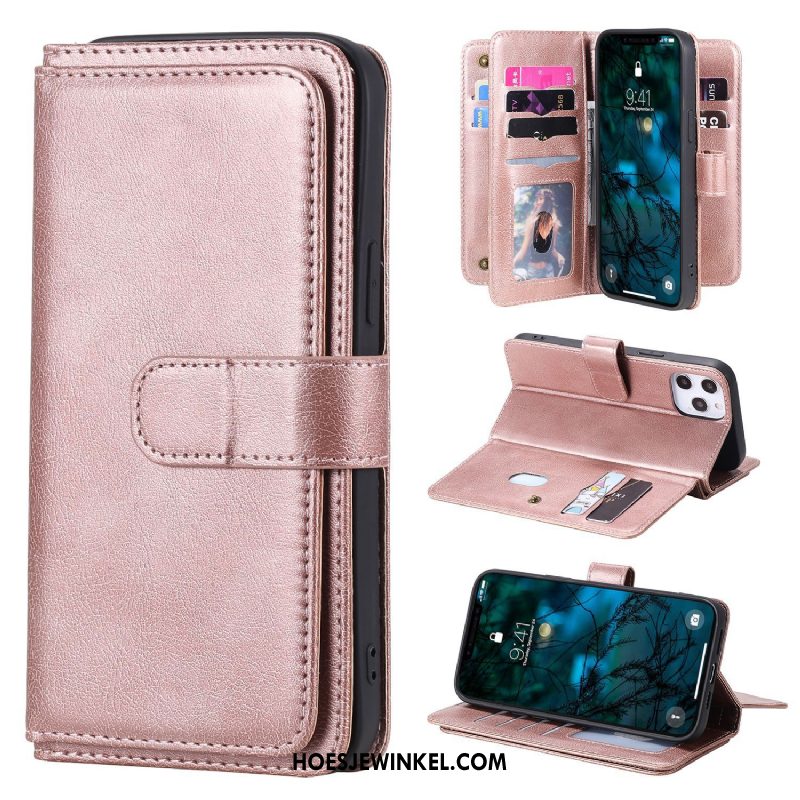 iPhone 12 Pro Max Hoesje Portemonnee Mobiele Telefoon Roze, iPhone 12 Pro Max Hoesje Leren Etui