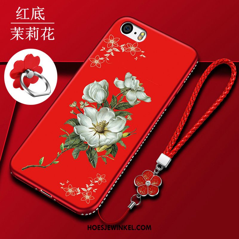 iPhone 5 / 5s Hoesje Hoes Bloemen Bescherming, iPhone 5 / 5s Hoesje Mode Rood