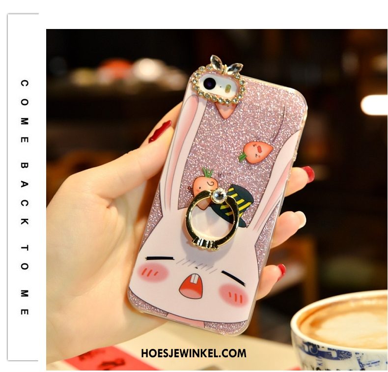 iPhone 5 / 5s Hoesje Mobiele Telefoon Met Strass Zacht, iPhone 5 / 5s Hoesje Roze Mooie