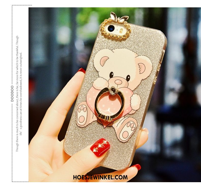 iPhone 5 / 5s Hoesje Mobiele Telefoon Met Strass Zacht, iPhone 5 / 5s Hoesje Roze Mooie