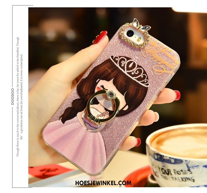 iPhone 5 / 5s Hoesje Mobiele Telefoon Met Strass Zacht, iPhone 5 / 5s Hoesje Roze Mooie