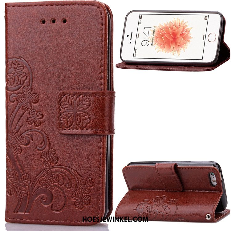 iPhone 5 / 5s Hoesje Mobiele Telefoon Zacht All Inclusive, iPhone 5 / 5s Hoesje Leren Etui Siliconen