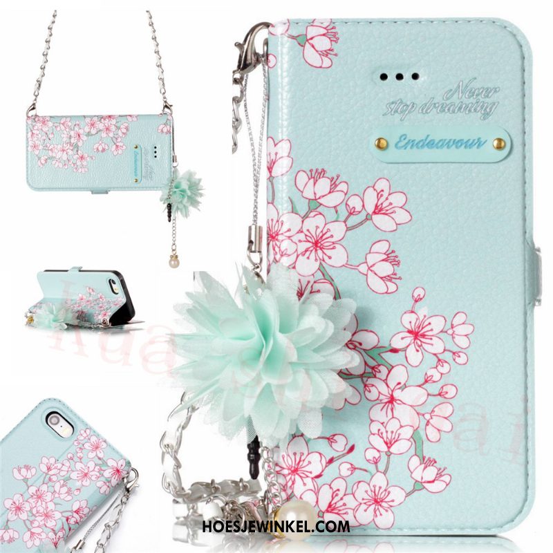 iPhone 5 / 5s Hoesje Roze Driedimensionaal Mobiele Telefoon, iPhone 5 / 5s Hoesje Leren Etui Folio