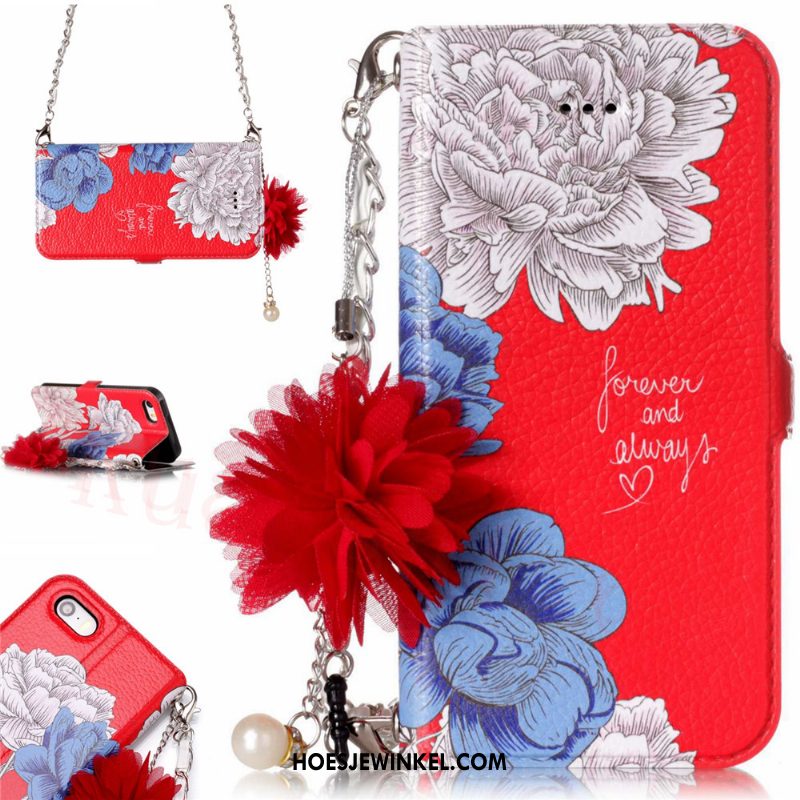 iPhone 5 / 5s Hoesje Roze Driedimensionaal Mobiele Telefoon, iPhone 5 / 5s Hoesje Leren Etui Folio