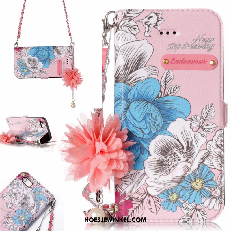 iPhone 5 / 5s Hoesje Roze Driedimensionaal Mobiele Telefoon, iPhone 5 / 5s Hoesje Leren Etui Folio