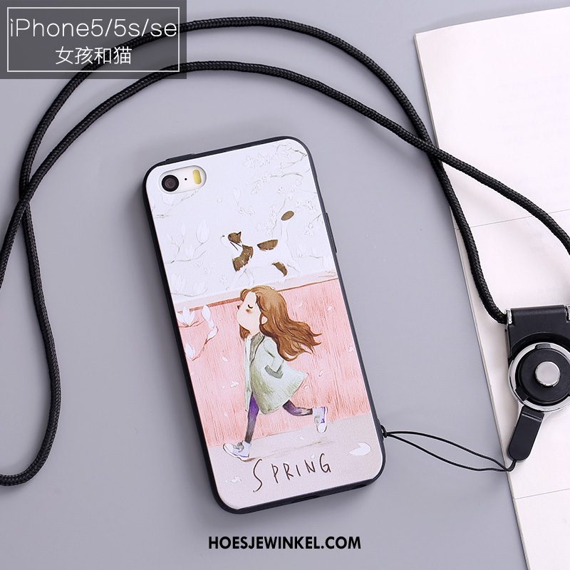 iPhone 5 / 5s Hoesje Roze Hoes Siliconen, iPhone 5 / 5s Hoesje Bescherming Mobiele Telefoon