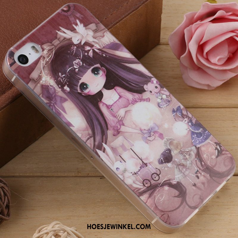 iPhone 5 / 5s Hoesje Spotprent Hoes Purper, iPhone 5 / 5s Hoesje Dun Zacht