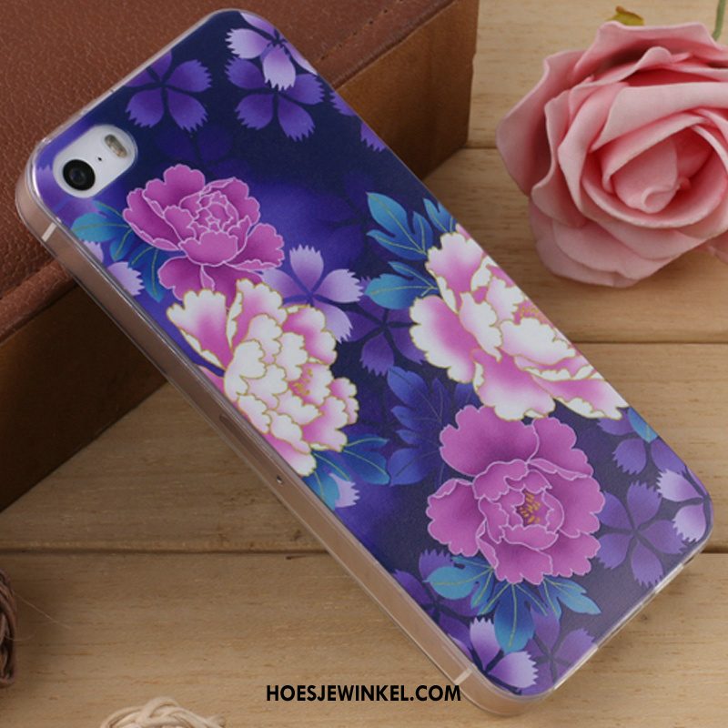 iPhone 5 / 5s Hoesje Spotprent Hoes Purper, iPhone 5 / 5s Hoesje Dun Zacht