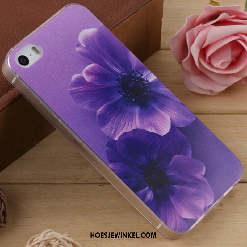 iPhone 5 / 5s Hoesje Spotprent Hoes Purper, iPhone 5 / 5s Hoesje Dun Zacht