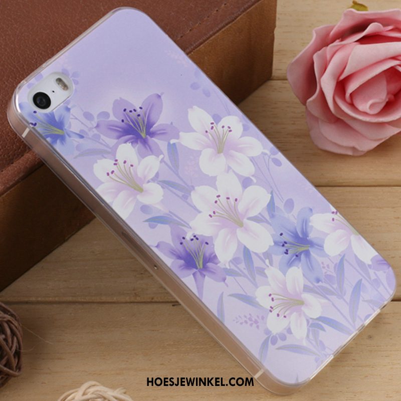 iPhone 5 / 5s Hoesje Spotprent Hoes Purper, iPhone 5 / 5s Hoesje Dun Zacht