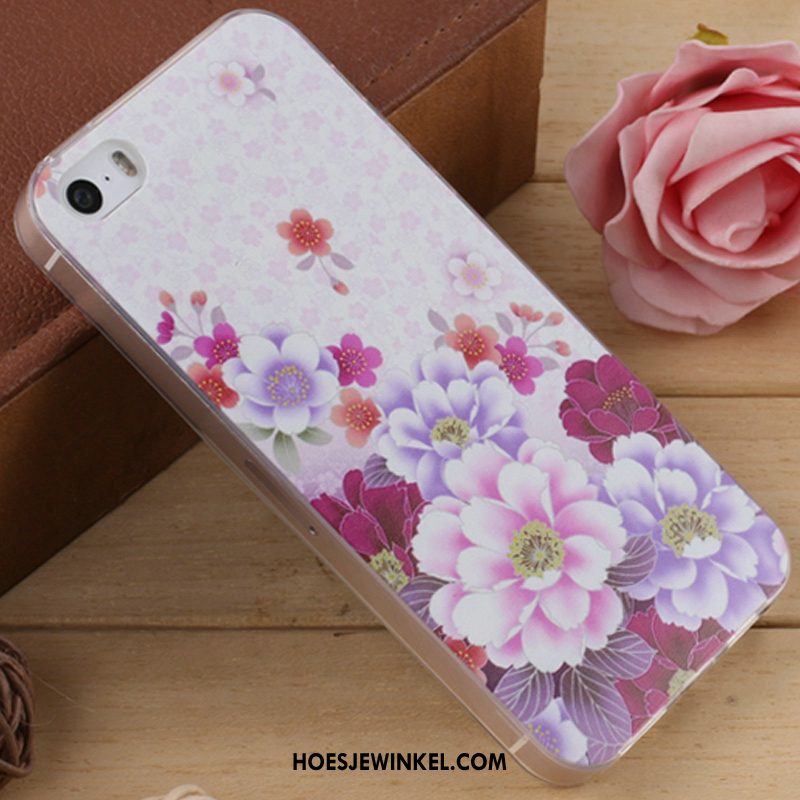 iPhone 5 / 5s Hoesje Spotprent Hoes Purper, iPhone 5 / 5s Hoesje Dun Zacht