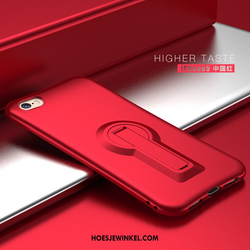 iPhone 5 / 5s Hoesje Tempereren Hoes Ondersteuning, iPhone 5 / 5s Hoesje Zwart Skärmskydd