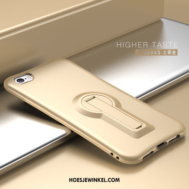 iPhone 5 / 5s Hoesje Tempereren Hoes Ondersteuning, iPhone 5 / 5s Hoesje Zwart Skärmskydd