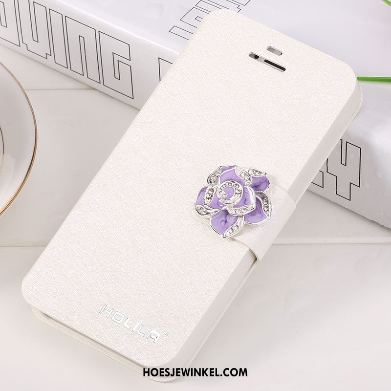 iPhone 5 / 5s Hoesje Wit Hoes Bescherming, iPhone 5 / 5s Hoesje Mobiele Telefoon Leren Etui