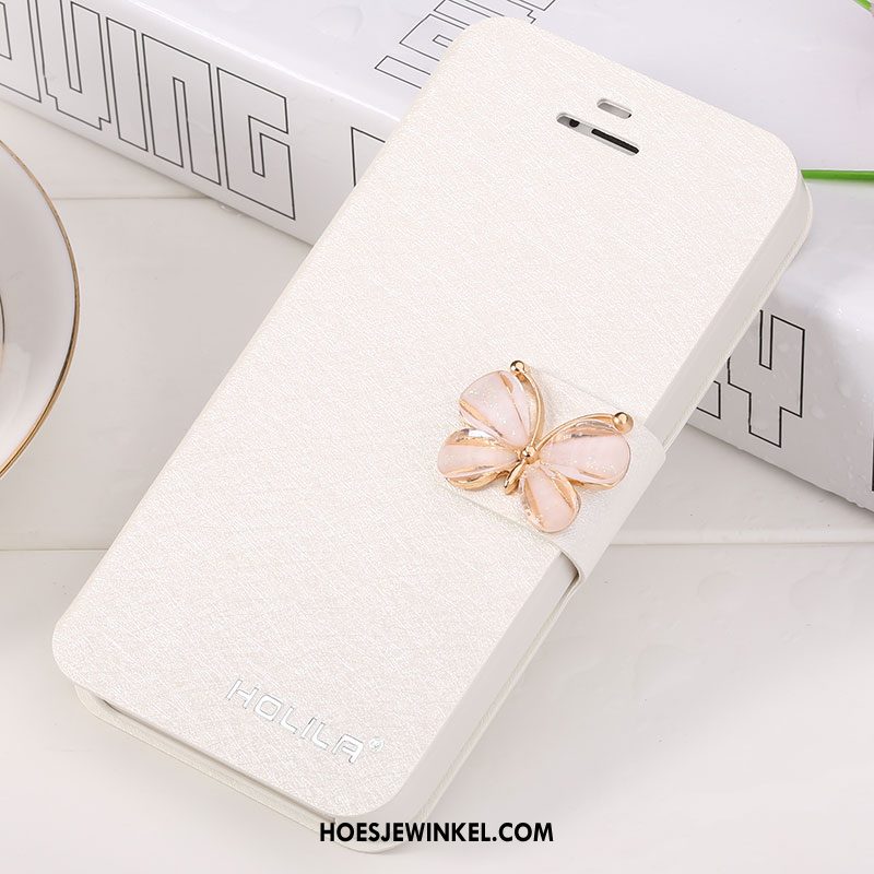 iPhone 5 / 5s Hoesje Wit Hoes Bescherming, iPhone 5 / 5s Hoesje Mobiele Telefoon Leren Etui