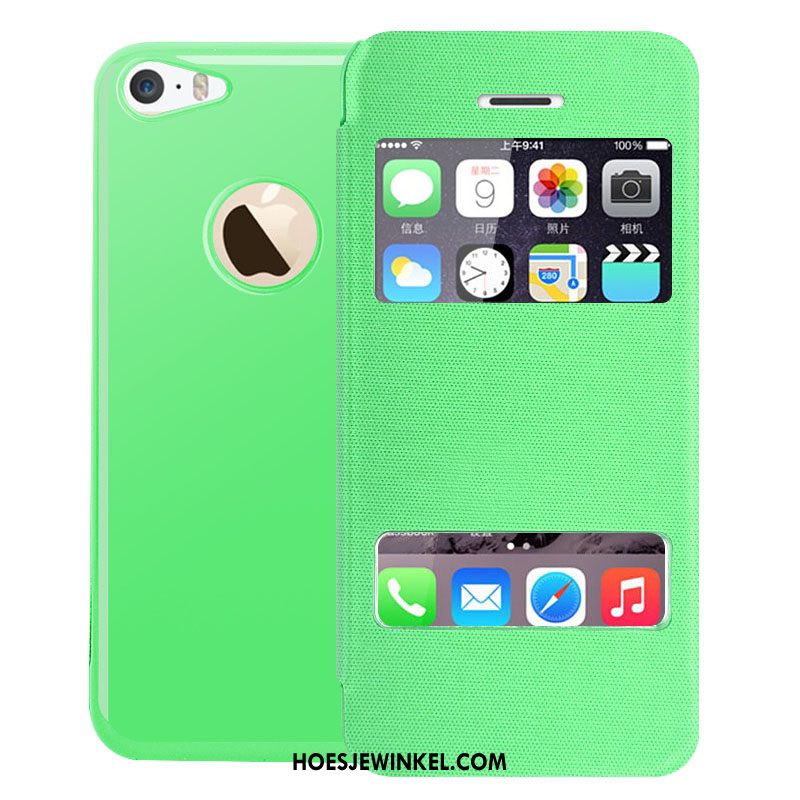 iPhone 5c Hoesje Dun Mobiele Telefoon Open Het Venster, iPhone 5c Hoesje Groen Hoes