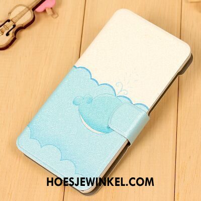 iPhone 5c Hoesje Hoes Clamshell Dun, iPhone 5c Hoesje Blauw Leren Etui