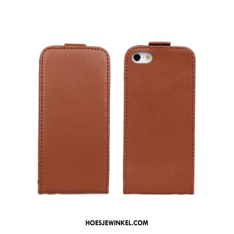 iPhone 5c Hoesje Hoes Rood Bescherming, iPhone 5c Hoesje Leren Etui Mobiele Telefoon Orange