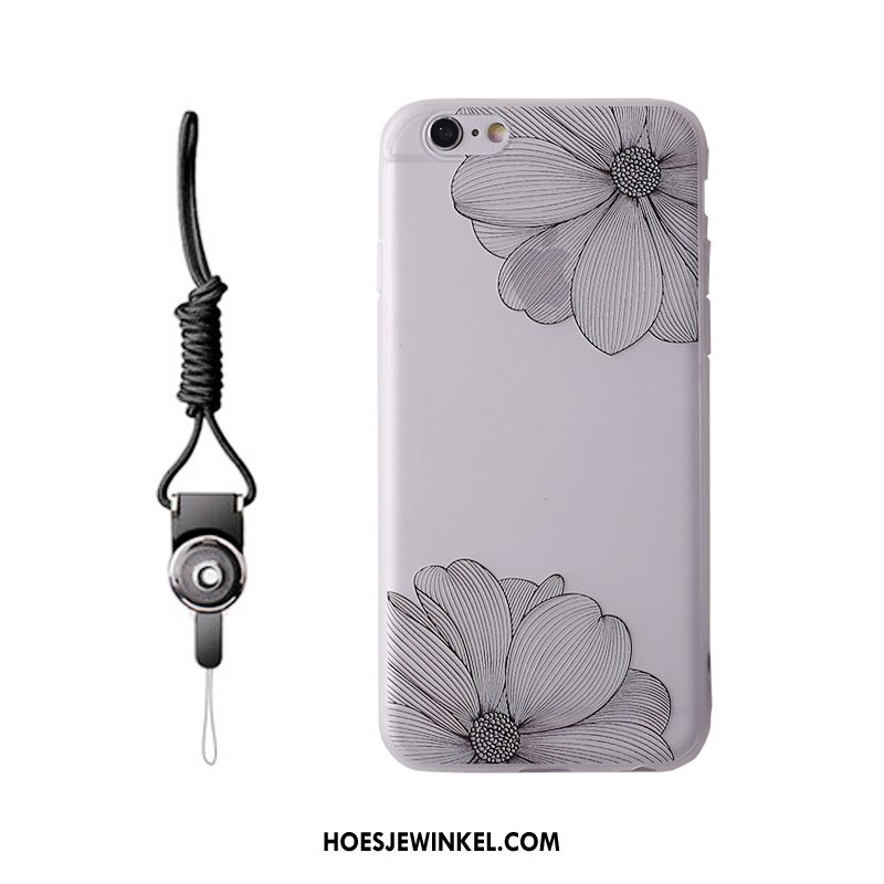 iPhone 6 / 6s Hoesje Doorzichtig Bescherming Opknoping Nek, iPhone 6 / 6s Hoesje Hanger Roze Beige