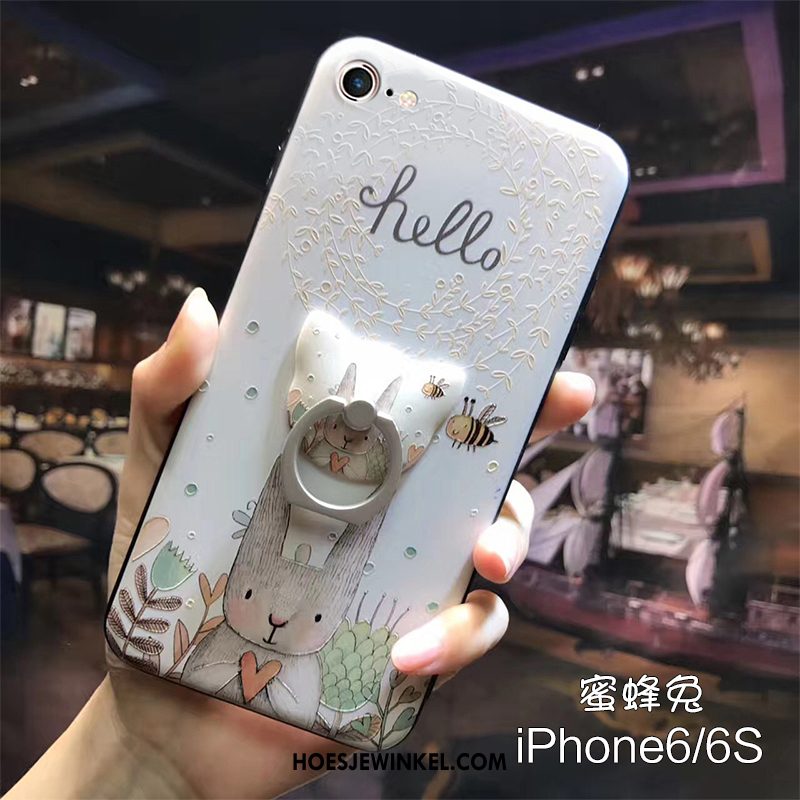 iPhone 6 / 6s Hoesje Hoes Reliëf Geel, iPhone 6 / 6s Hoesje Gesp Siliconen Beige