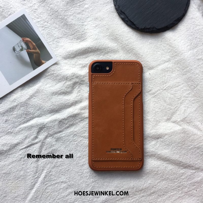 iPhone 6 / 6s Hoesje Kaart Tas Mobiele Telefoon Portemonnee, iPhone 6 / 6s Hoesje Leren Etui Braun