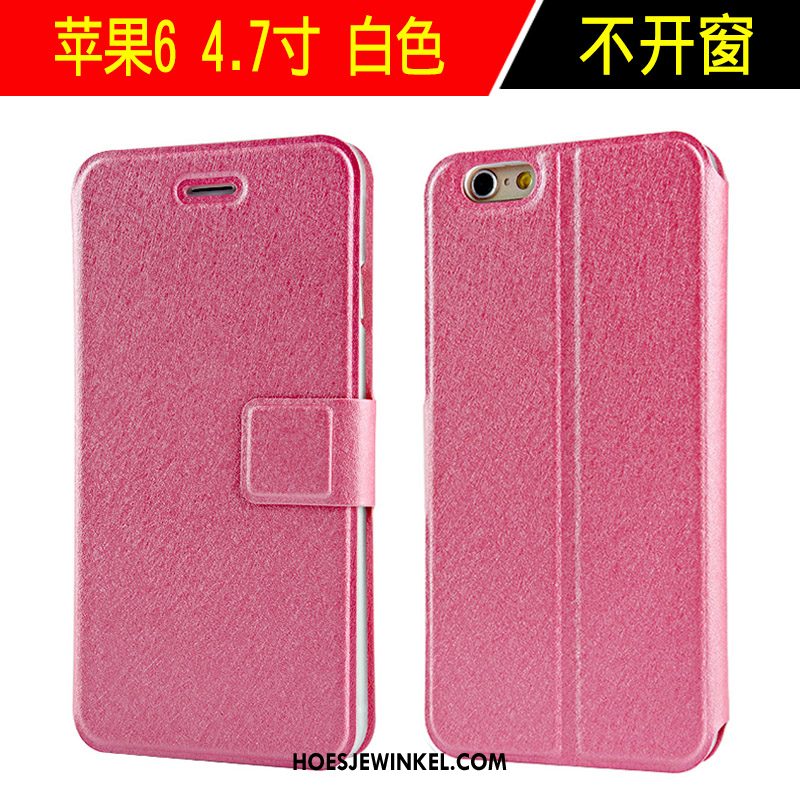 iPhone 6 / 6s Hoesje Leren Etui Zilver Trend, iPhone 6 / 6s Hoesje Mobiele Telefoon All Inclusive