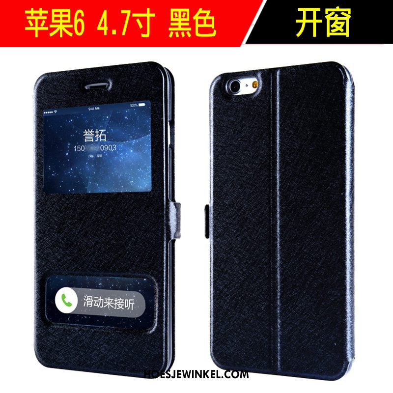 iPhone 6 / 6s Hoesje Leren Etui Zilver Trend, iPhone 6 / 6s Hoesje Mobiele Telefoon All Inclusive