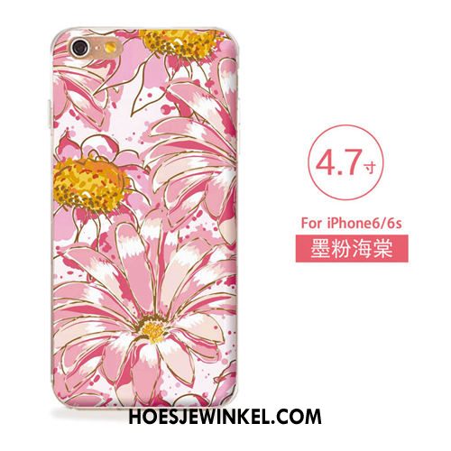 iPhone 6 / 6s Hoesje Nieuw Blauw Bloemen, iPhone 6 / 6s Hoesje Kunst Zacht