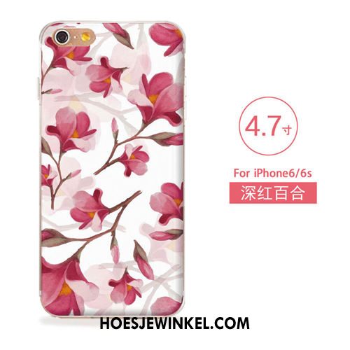 iPhone 6 / 6s Hoesje Nieuw Blauw Bloemen, iPhone 6 / 6s Hoesje Kunst Zacht