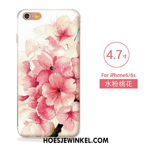 iPhone 6 / 6s Hoesje Nieuw Blauw Bloemen, iPhone 6 / 6s Hoesje Kunst Zacht