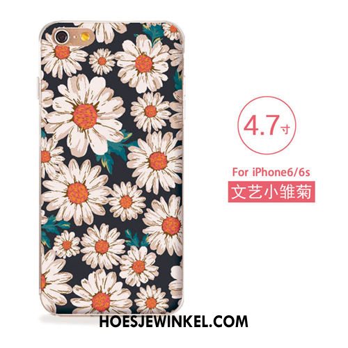 iPhone 6 / 6s Hoesje Nieuw Blauw Bloemen, iPhone 6 / 6s Hoesje Kunst Zacht